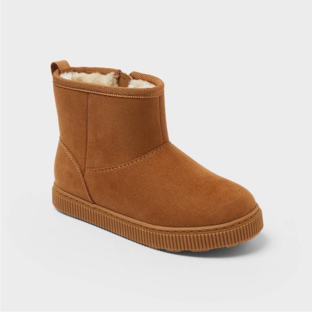 Brown Ankle Boots with Faux Fur Lining